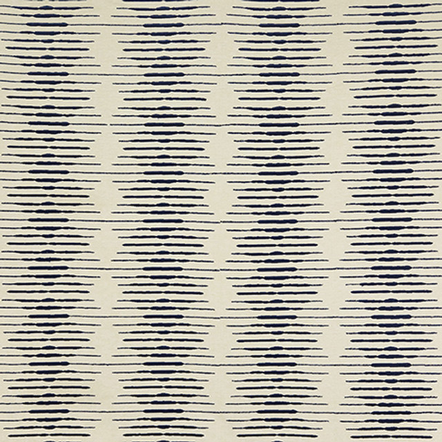 Carole Fabric Undercover Indigo Shape Shifter Base: 70% Cotton, 30% Poly Embr: 100% Poly India 3 3/4" V, 8 7/8" H 52" - My Fabric Connection -