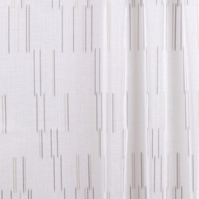 Carole Fabric Funny Thing Alloy Sheer Movement 100% Polyester Turkey 15" V, 12 1/2" H 118" - My Fabric Connection -