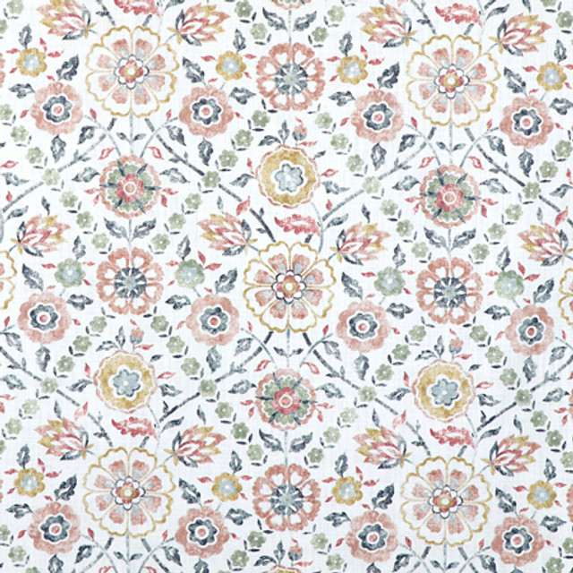 Carole Fabric In Season Clay Sunset Serenade 100% Cotton India 17 3/4" V, 6 1/2" H HD 55"" - My Fabric Connection -