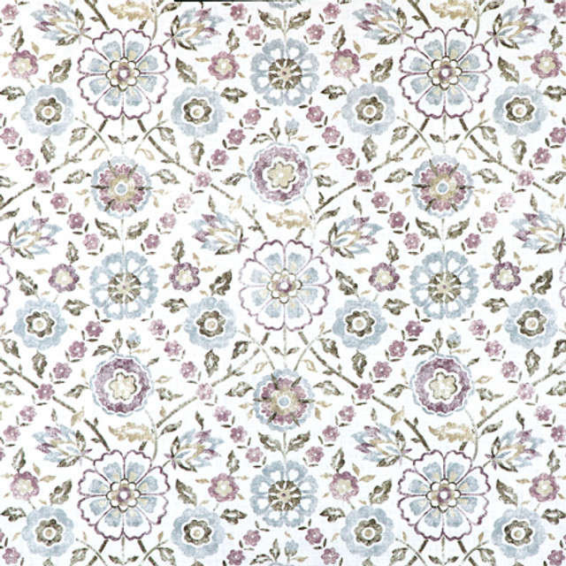 Carole Fabric In Season Thistle Sunset Serenade 100% Cotton India 17 3/4" V, 6 1/2" H HD 55"" - My Fabric Connection -