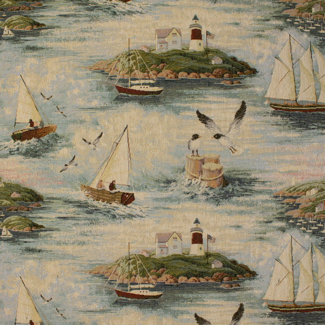 Greenhouse Fabric F5689 Coastal 52% Cotton, 48% Polyester China 30,000 </p><p>Repeat: 14.7" H, 26.5" V 59" - My Fabric Connection -