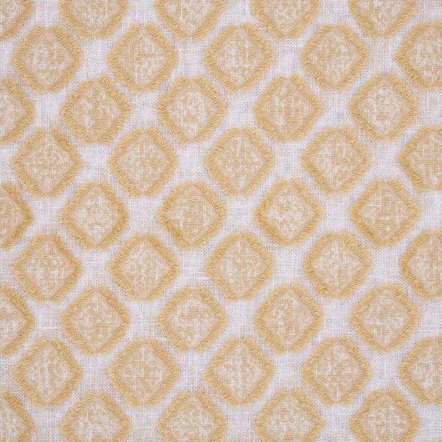 Greenhouse Fabric S6361 Gold 86% Cotton, 14% Polyester India DRAPERY </p><p>Repeat: 1.1" H, 1.9" V 55" - My Fabric Connection -
