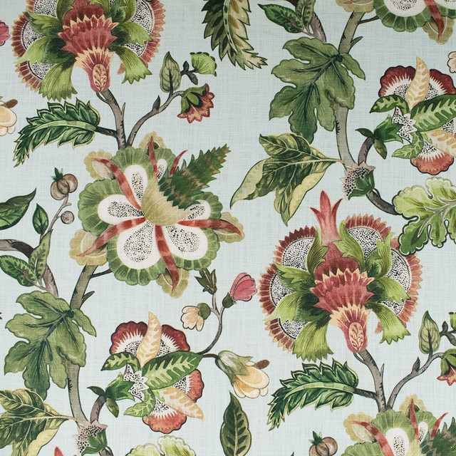 Greenhouse Fabric S6389 Mist 100% Cotton India 10,000 </p><p>Repeat: 27" H, 27" V 54" - My Fabric Connection -