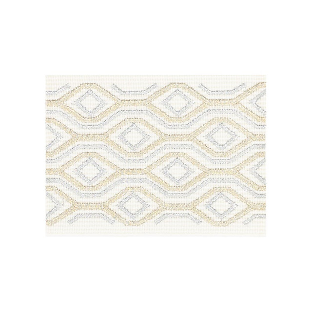 Stout Trim Milano Tape 1 Antique Trim 55%SVI 37%MTL 8%COT TURKEY </p><p>Repeat: H: 1.625, V: 0.000 2.75 in - My Fabric Connection -