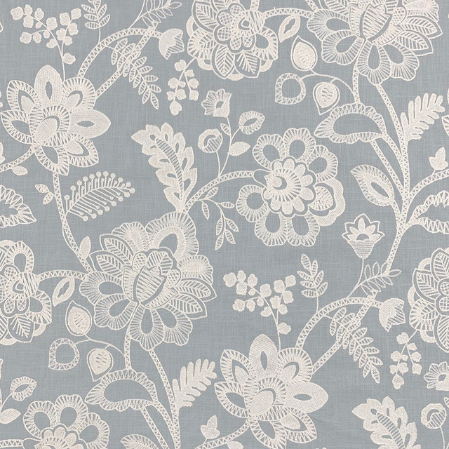 Magnolia Fabric Annie Sky - 62% Cotton 38% Viscose Emb: 100% Viscose India 50000 Horizontal: 25.50" and Vertical: 30.50" 52" - My Fabric Connection - Magnolia Fabric Annie Sky - 62% Cotton 38% Viscose Emb: 100% Viscose India 50000 Horizontal: 25.50" and Vertical: 30.50" 52" - My Fabric Connection -