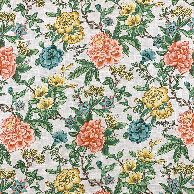 Magnolia Fabric Garden Natural - 55% Linen 45% Viscose Korea 12000 Horizontal: 27" and Vertical: 24.25" 54" - My Fabric Connection -