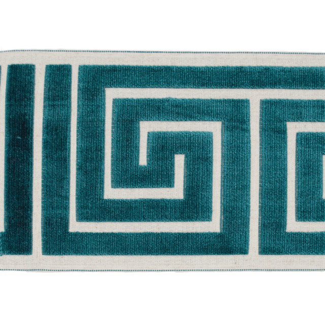 Magnolia Trim Sidewinder Tape Aqua - 58% Rayon, 31% Poly, 11% Linen China Horizontal: 13.5 and Vertical: 7 - My Fabric Connection - Magnolia Trim Sidewinder Tape Aqua - 58% Rayon, 31% Poly, 11% Linen China Horizontal: 13.5 and Vertical: 7 - My Fabric Connection -