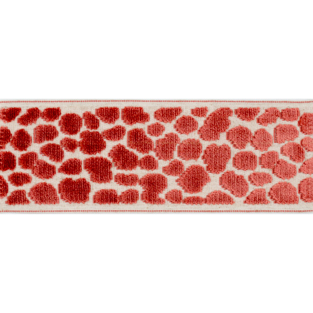 Magnolia Trim Wilder Tape Flamingo - 58% Rayon, 31% Poly, 11% Linen China Horizontal: and Vertical: 3.5 - My Fabric Connection -