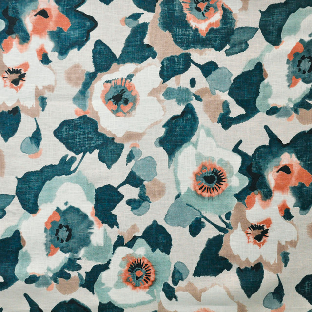 Maxwell Fabric O'Keeffe 716 Tetra COLOR THEORY-VOL.VII LYCHEE 55% LINEN INDIA  V-36" H-27" 53"  - My Fabric Connection -