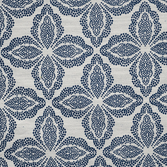 Maxwell Fabric Priory 601 Delftware PERFORMANCE WOVENS-VOL. VII BLUEJAY 100% UV POLYESTER USA  V-9.8" H-9.4" 55"  - My Fabric Connection -