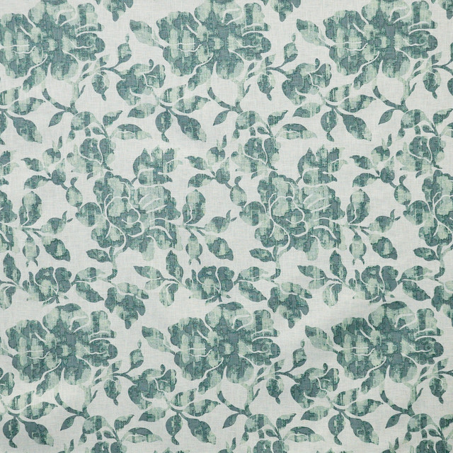 Maxwell Fabric Chandra 326 Teal COLOR THEORY-VOL.VII JUNGLE ROOM 70% COTTON INDIA  V-20" H- 10.8" 54"  - My Fabric Connection -