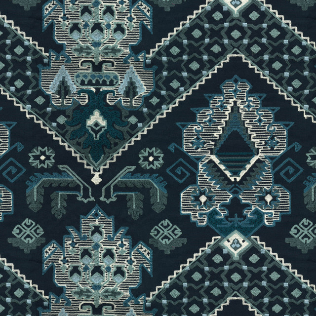 P/K LIFESTYLES Fabric Casbah Indigo 471341 - Base: 100% cotton/ Emb. 80% acrylic, 20% polyester India 51000 Horizontal: 17.5 and Vertical: 15.25 58 - My Fabric Connection - P/K LIFESTYLES Fabric Casbah Indigo 471341 - Base: 100% cotton/ Emb. 80% acrylic, 20% polyester India 51000 Horizontal: 17.5 and Vertical: 15.25 58 - My Fabric Connection -