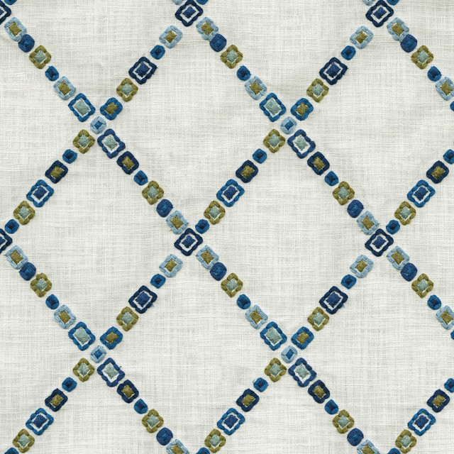 P/K LIFESTYLES Fabric Diamond Jewel Emb. Aegean 471131 - Base: 100% cotton / Emb. 100% polyester India 51000 Horizontal: 6.5 and Vertical: 7.5 55 - My Fabric Connection - P/K LIFESTYLES Fabric Diamond Jewel Emb. Aegean 471131 - Base: 100% cotton / Emb. 100% polyester India 51000 Horizontal: 6.5 and Vertical: 7.5 55 - My Fabric Connection -