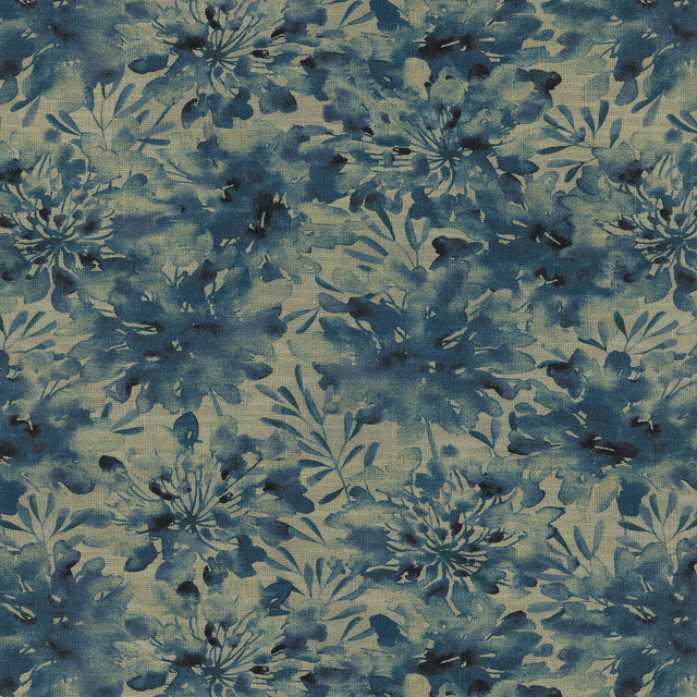 P/K LIFESTYLES Fabric Spellbound Blue Mood 471290 - 75% cotton, 25% linen Pakistan 15000 Horizontal: 27 and Vertical: 27 54 - My Fabric Connection -