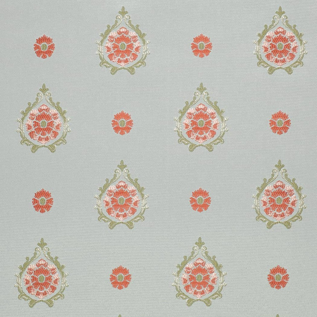 Charlotte Fabric D4415 Aurora Aqua Vintage Damask 100% Polyester Asia </p><p>Repeat: Horizontal 7.5" x Vertical 7" 54 Inches - My Fabric Connection -