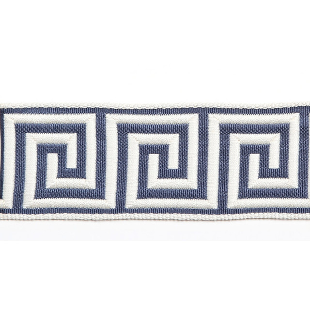 Europatex Fabric Hellenic Key Jacquard Tape Denim Hellenic 62% Fibranne, 38% Rayon 2.00 inches - My Fabric Connection - Europatex Fabric Hellenic Key Jacquard Tape Denim Hellenic 62% Fibranne, 38% Rayon 2.00 inches - My Fabric Connection -