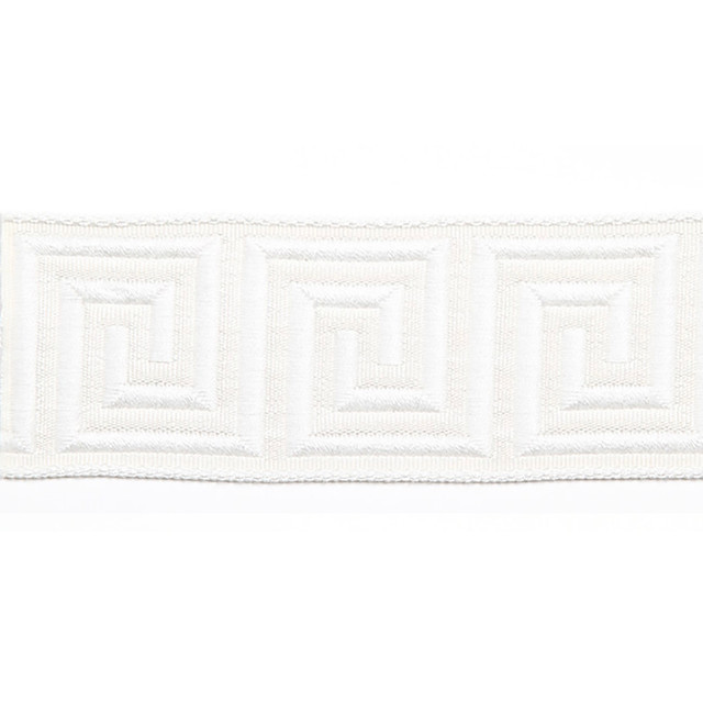 Europatex Fabric Hellenic Key Jacquard Tape White Hellenic 62% Fibranne, 38% Rayon 2.00 inches - My Fabric Connection - Europatex Fabric Hellenic Key Jacquard Tape White Hellenic 62% Fibranne, 38% Rayon 2.00 inches - My Fabric Connection -