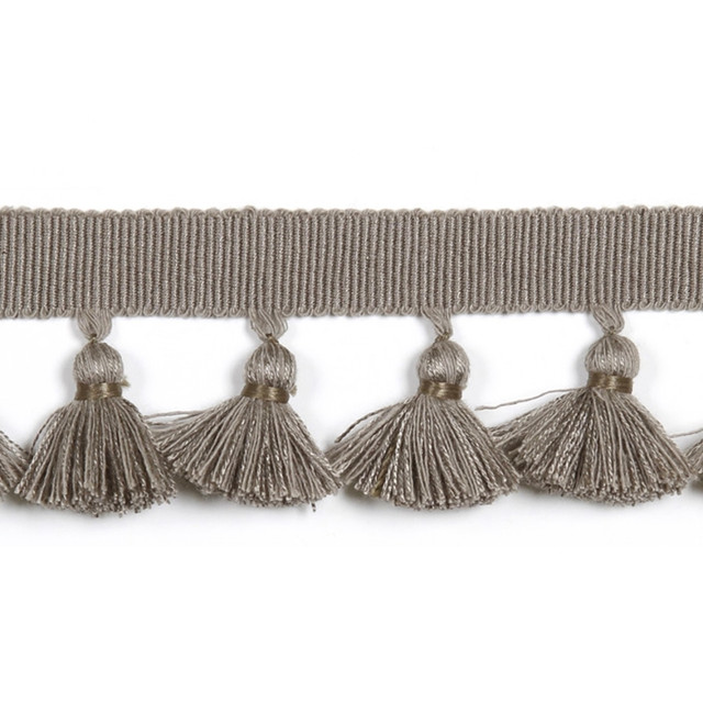 Europatex Fabric Hellenic Key Tassel Fringe Slate Hellenic 47% Fibranne, 44% Cotton, 9% Polyester 1.75 inches - My Fabric Connection -