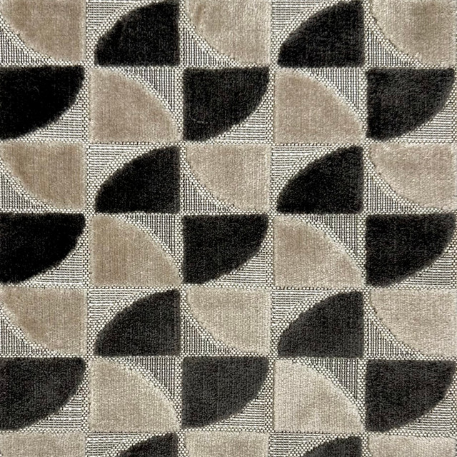 Europatex Fabric Pinwheel Charcoal Pinwheel 56% Polyester, 44% Cotton 13.5" H, 3.5" V 54.00 inches - My Fabric Connection -