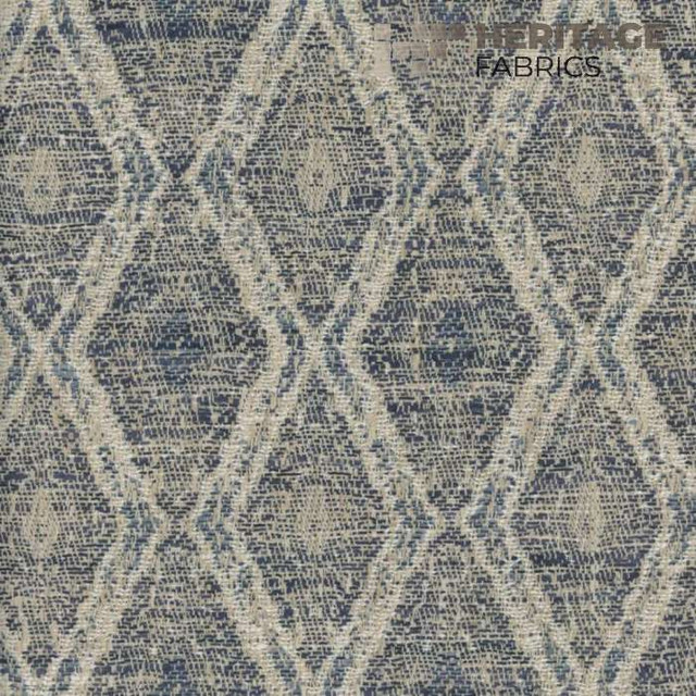 Heritage Fabric Barani Indigo - 100% Polyester India 33,000 Horizontal: 3.75" and Vertical: 4.75" 54" - My Fabric Connection - Heritage Fabric Barani Indigo - 100% Polyester India 33,000 Horizontal: 3.75" and Vertical: 4.75" 54" - My Fabric Connection -