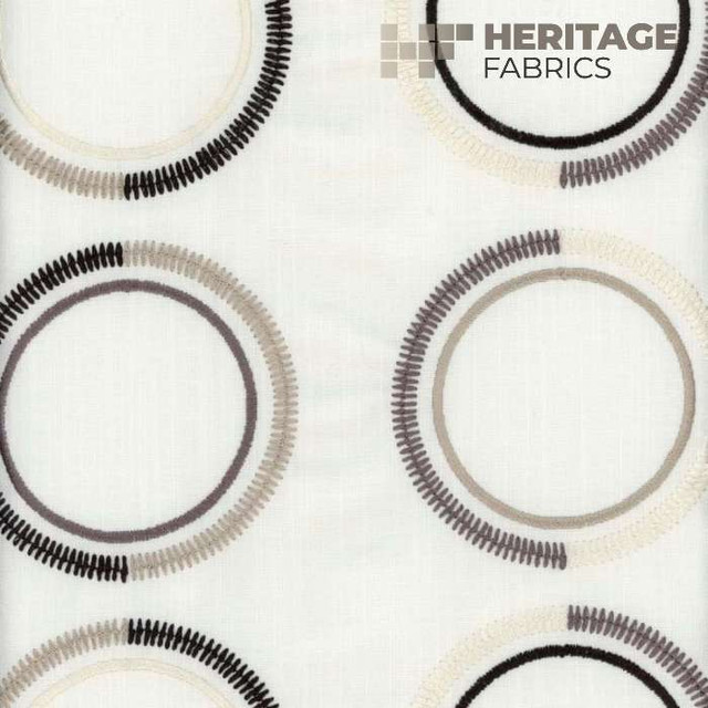 Heritage Fabric Halo Smoke - Base-52% Poly 48% Cotton Emb-100% Poly India 12,000 Horizontal: 10.75" and Vertical: 9.25" 54" - My Fabric Connection -