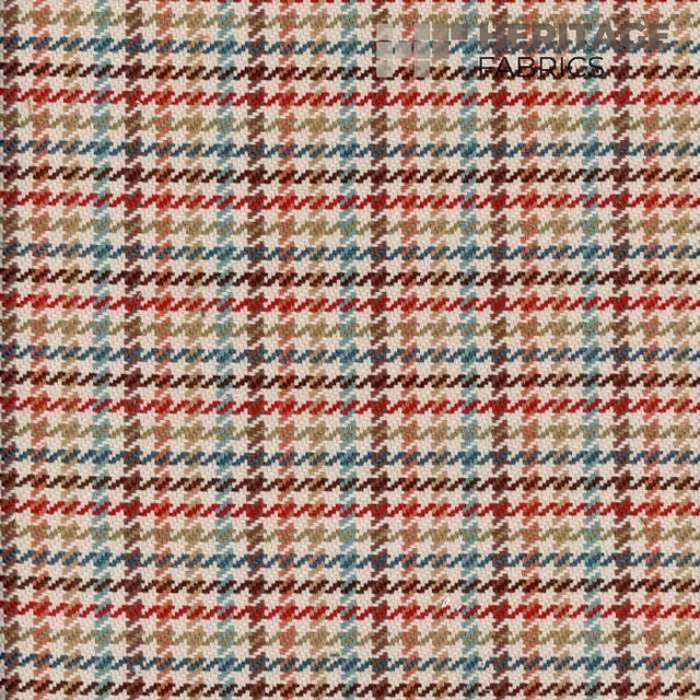 Heritage Fabric Hamilton Terracotta - 100% Cotton India 30,000 Horizontal: 1.25" and Vertical: 1.5" 54" - My Fabric Connection -