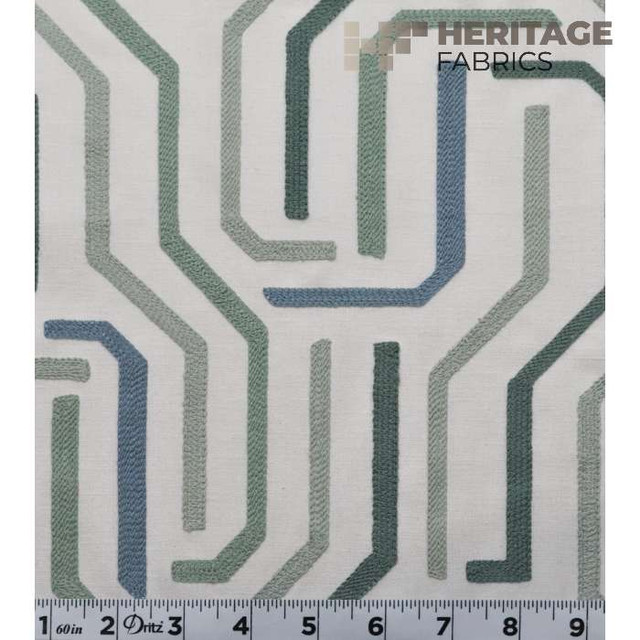 Heritage Fabric Maize Menthol - 52% Polyester 48% Cotton India 12,000 Horizontal: 9" and Vertical: 9.25" 54" - My Fabric Connection -