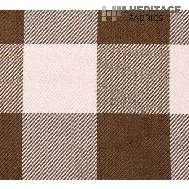 Heritage Fabric Metro Check Chocolate - 100% Cotton India 30,000 Horizontal: 6.75" and Vertical: 6.75" 54" - My Fabric Connection -