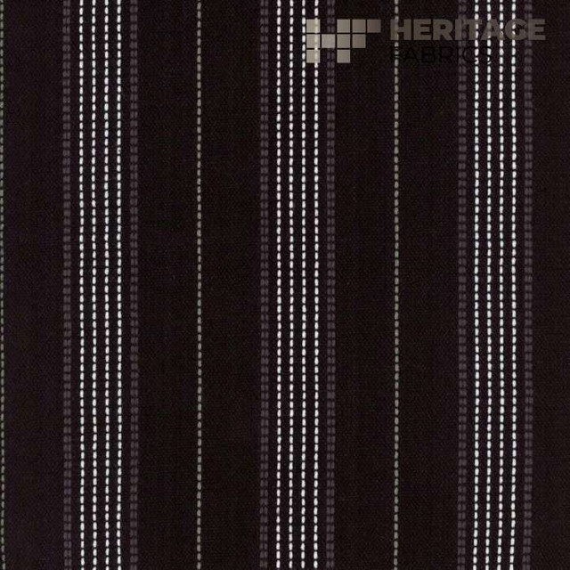 Heritage Fabric Warren Black - 100% Cotton India 9,000 Horizontal: 3" and Vertical: N/A 54" - My Fabric Connection -