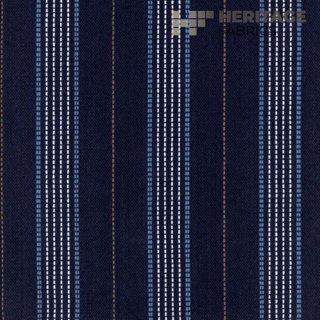 Heritage Fabric Warren Cobalt - 100% Cotton India 9,000 Horizontal: 3" and Vertical: N/A 54" - My Fabric Connection -