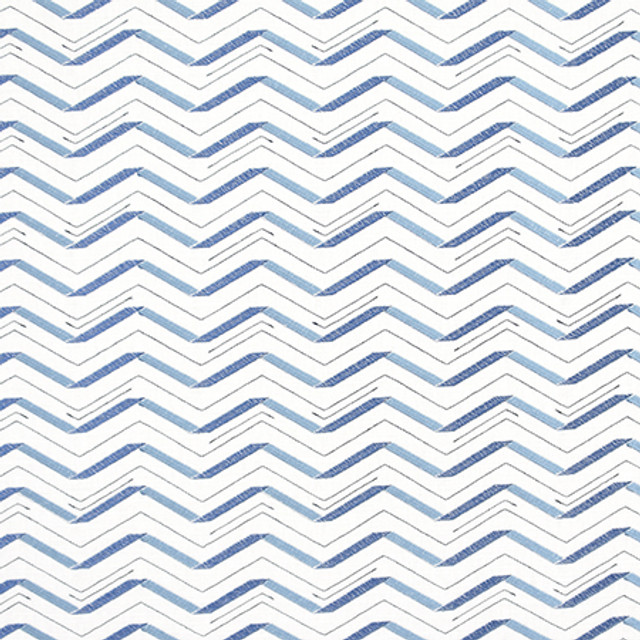 Bounce Back Ocean by Carole Designer Fabric Bluebell 58% Cotton, 42% Polyester India 9,000 Wyzenbeek Double Rubs 3" V, 8 1/2" H 51" - Swanky Fabrics -