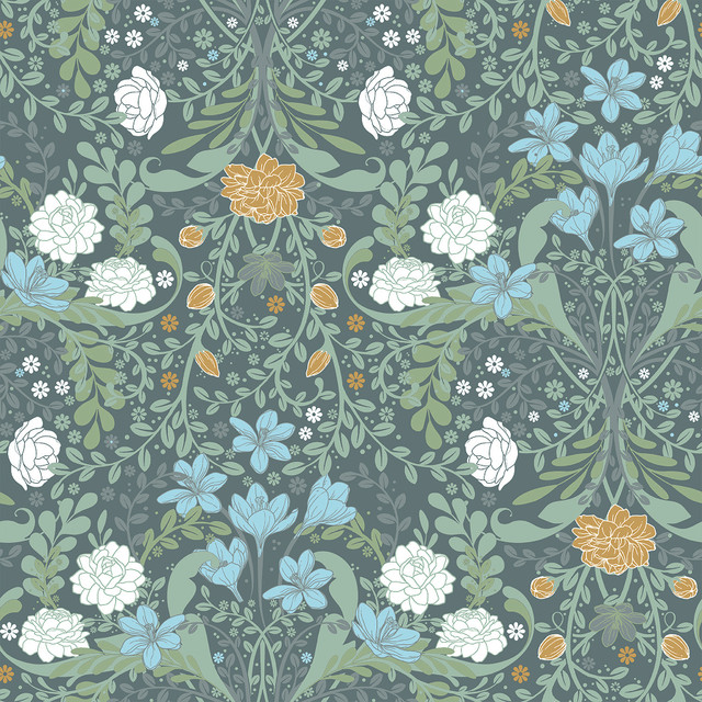 A-Street Prints Froso Turquoise Garden Damask Wallpaper Annelie Covers about 57.5 square feet Sweden Unpasted 20.9-in repeat, straight match 20.9-in by 33-ft long roll - My Fabric Connection - A-Street Prints Froso Turquoise Garden Damask Wallpaper Annelie Covers about 57.5 square feet Sweden Unpasted 20.9-in repeat, straight match 20.9-in by 33-ft long roll - My Fabric Connection -
