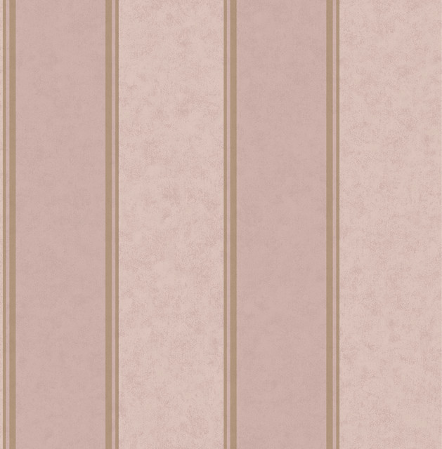 Brewster Rydia Pink Stripe Wallpaper Archive Collection Covers about 56.4 square feet Great Britain Unpasted No repeat, random match 20.5-in by 33-ft long roll - My Fabric Connection -