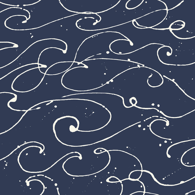 Chesapeake Kuroshio Navy Ocean Wave Wallpaper Blue Heron Covers about 56.4 square feet United States Prepasted 20.5-in repeat, half drop match 20.5-in by 33-ft long roll - My Fabric Connection - Chesapeake Kuroshio Navy Ocean Wave Wallpaper Blue Heron Covers about 56.4 square feet United States Prepasted 20.5-in repeat, half drop match 20.5-in by 33-ft long roll - My Fabric Connection -