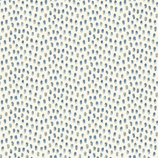 Chesapeake Sand Drips Blue Painted Dots Wallpaper Blue Heron Covers about 56.4 square feet United States Prepasted 5.125-in repeat, straight match 20.5-in by 33-ft long roll - My Fabric Connection - Chesapeake Sand Drips Blue Painted Dots Wallpaper Blue Heron Covers about 56.4 square feet United States Prepasted 5.125-in repeat, straight match 20.5-in by 33-ft long roll - My Fabric Connection -