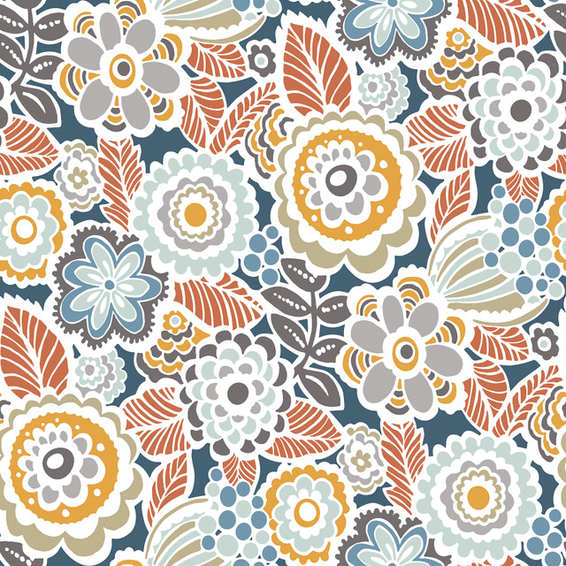 A-Street Prints Lucy Navy Floral Wallpaper BlueBell Covers about 56.4 square feet Great Britain Unpasted 20.9-in repeat, straight match 20.5-in by 33-ft long roll - My Fabric Connection - A-Street Prints Lucy Navy Floral Wallpaper BlueBell Covers about 56.4 square feet Great Britain Unpasted 20.9-in repeat, straight match 20.5-in by 33-ft long roll - My Fabric Connection -