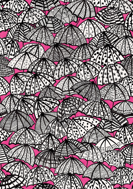 ohpopsi Dara Raspberry Jolly Brollies Wallpaper Concept Covers about 54.2 square feet Great Britain Unpasted 27.9-in repeat, straight match 19.7-in by 33-ft long roll - My Fabric Connection - ohpopsi Dara Raspberry Jolly Brollies Wallpaper Concept Covers about 54.2 square feet Great Britain Unpasted 27.9-in repeat, straight match 19.7-in by 33-ft long roll - My Fabric Connection -