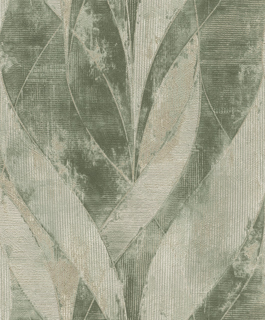 Advantage Blake Moss Leaf Wallpaper Concrete Covers about 57.5 square feet Germany Unpasted 12.6-in repeat, drop match 20.9-in by 33-ft long roll - My Fabric Connection -