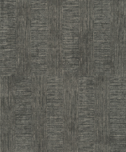 Advantage Eldorado Black Geometric Wallpaper Cuba Covers about 57.5 square feet Germany Unpasted 25.2-in repeat, straight match 20.9-in by 33-ft long roll - My Fabric Connection -