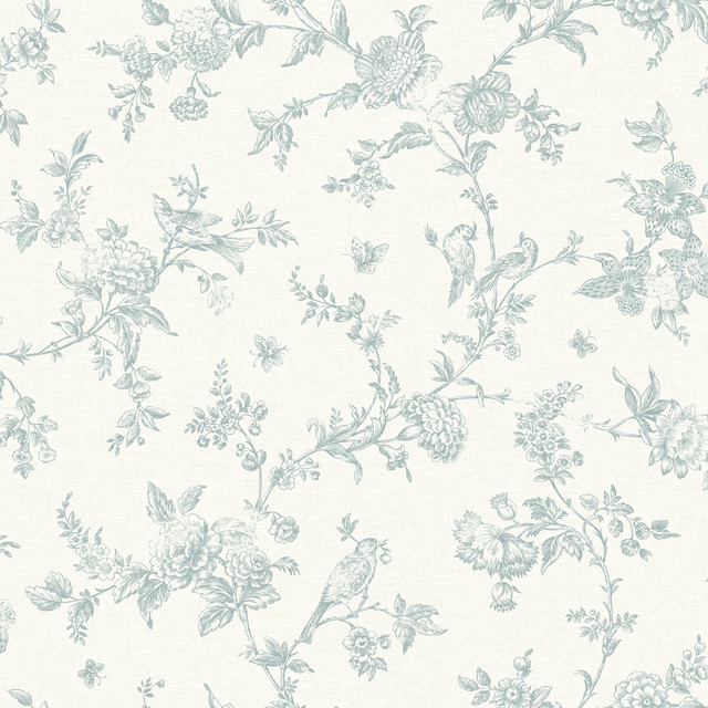 Chesapeake Nightingale Seafoam Floral Trail Wallpaper Delphine Covers about 56.4 square feet United States Prepasted 20.5-in repeat, half drop match 20.5-in by 33-ft long roll - My Fabric Connection - Chesapeake Nightingale Seafoam Floral Trail Wallpaper Delphine Covers about 56.4 square feet United States Prepasted 20.5-in repeat, half drop match 20.5-in by 33-ft long roll - My Fabric Connection -