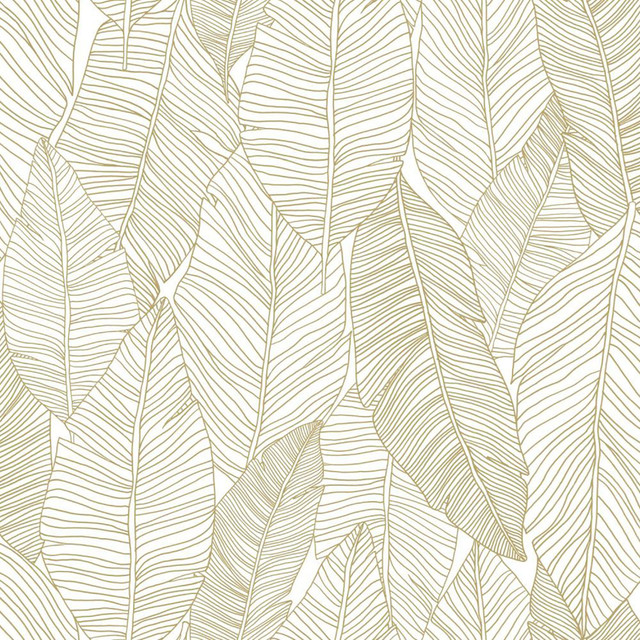 ESTA Home Canales White Gold Inked Leaves Wallpaper Design Department Covers about 57.5 square feet Netherlands Unpasted 20.9-in repeat, drop match 20.9-in by 33-ft long roll - My Fabric Connection - ESTA Home Canales White Gold Inked Leaves Wallpaper Design Department Covers about 57.5 square feet Netherlands Unpasted 20.9-in repeat, drop match 20.9-in by 33-ft long roll - My Fabric Connection -