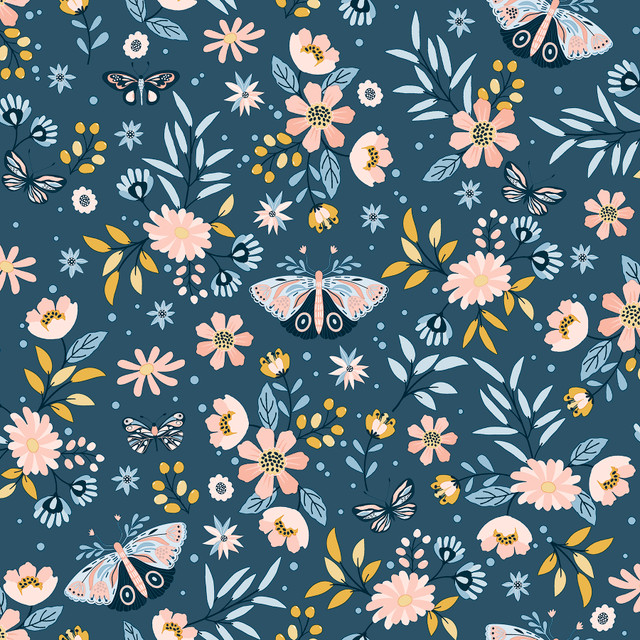 Chesapeake Zev Blue Butterfly Wallpaper Fable Covers about 57.5 square feet France Unpasted 10.4-in repeat, drop match 20.9-in by 33-ft long roll - My Fabric Connection - Chesapeake Zev Blue Butterfly Wallpaper Fable Covers about 57.5 square feet France Unpasted 10.4-in repeat, drop match 20.9-in by 33-ft long roll - My Fabric Connection -