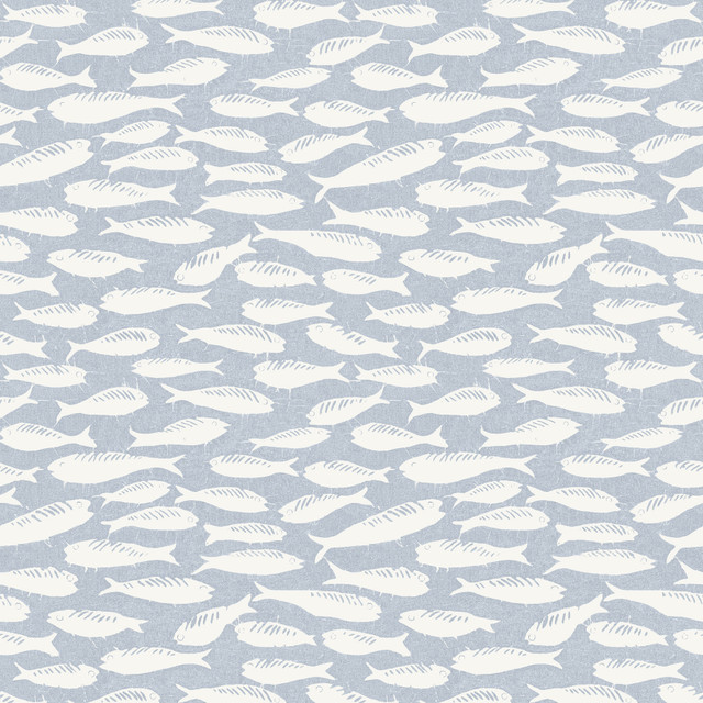 Chesapeake Nunkie Denim Sardine Wallpaper Flora & Fauna Covers about 56.4 square feet United States Prepasted 10.5-in repeat, half drop match 20.5-in by 33-ft long roll - My Fabric Connection - Chesapeake Nunkie Denim Sardine Wallpaper Flora & Fauna Covers about 56.4 square feet United States Prepasted 10.5-in repeat, half drop match 20.5-in by 33-ft long roll - My Fabric Connection -