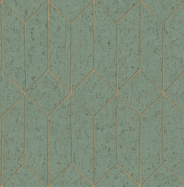 Advantage Hayden Mint Concrete Trellis Wallpaper Fusion Covers about 56.4 square feet Great Britain Unpasted 20.9-in repeat, straight match 20.5-in by 33-ft long roll - My Fabric Connection -