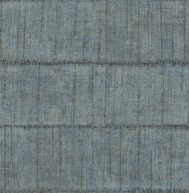 Advantage Blake Denim Texture Stripe Wallpaper Fusion Covers about 56.4 square feet Great Britain Unpasted 6.9-in repeat, drop match 20.5-in by 33-ft long roll - My Fabric Connection -