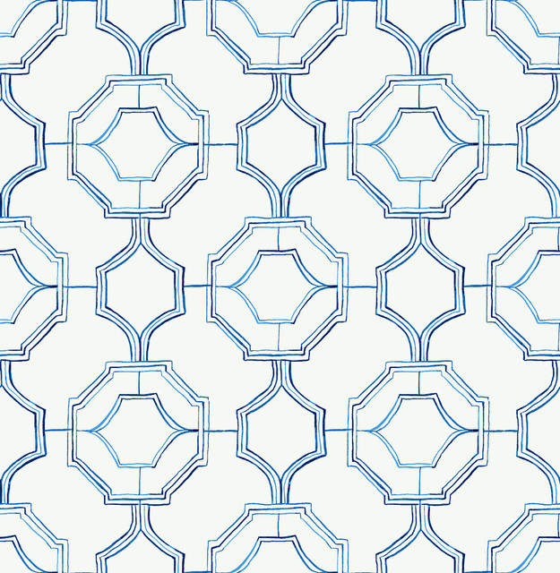 A-Street Prints Gallina Blue Trellis Wallpaper Happy Covers about 56.4 square feet Great Britain Unpasted 10.4-in repeat, straight match 20.5-in by 33-ft long roll - My Fabric Connection - A-Street Prints Gallina Blue Trellis Wallpaper Happy Covers about 56.4 square feet Great Britain Unpasted 10.4-in repeat, straight match 20.5-in by 33-ft long roll - My Fabric Connection -