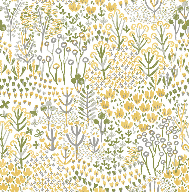 A-Street Prints Chilton Yellow Wildflowers Wallpaper Happy Covers about 56.4 square feet Great Britain Unpasted 20.9-in repeat, straight match 20.5-in by 33-ft long roll - My Fabric Connection - A-Street Prints Chilton Yellow Wildflowers Wallpaper Happy Covers about 56.4 square feet Great Britain Unpasted 20.9-in repeat, straight match 20.5-in by 33-ft long roll - My Fabric Connection -