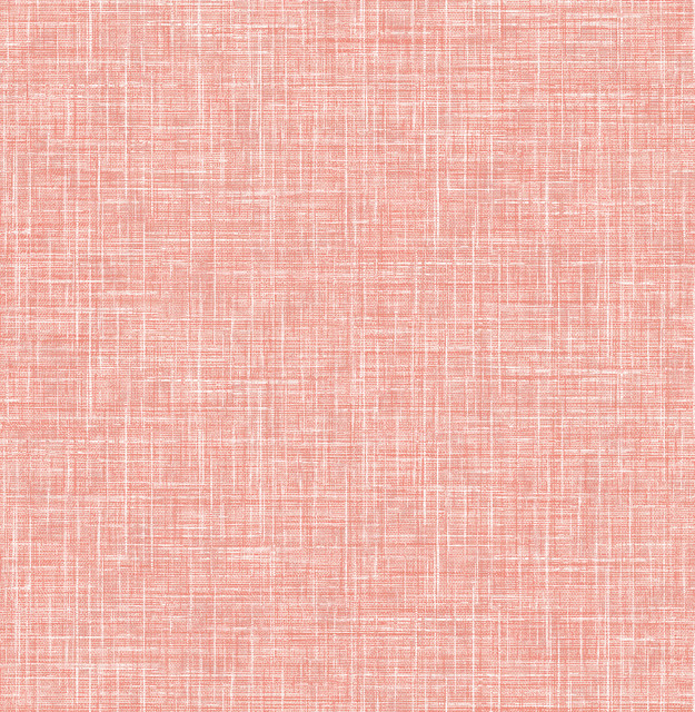 A-Street Prints Emerson Coral Faux Linen Wallpaper Happy Covers about 56.4 square feet Great Britain Unpasted No repeat, random match 20.5-in by 33-ft long roll - My Fabric Connection - A-Street Prints Emerson Coral Faux Linen Wallpaper Happy Covers about 56.4 square feet Great Britain Unpasted No repeat, random match 20.5-in by 33-ft long roll - My Fabric Connection -