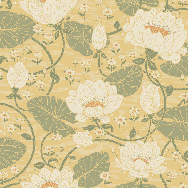 A-Street Prints Eva Light Yellow Lotus Dreams Wallpaper Ingrid Covers about 57.5 square feet Sweden Unpasted 20.9-in repeat, half drop match 20.9-in by 33-ft long roll - My Fabric Connection - A-Street Prints Eva Light Yellow Lotus Dreams Wallpaper Ingrid Covers about 57.5 square feet Sweden Unpasted 20.9-in repeat, half drop match 20.9-in by 33-ft long roll - My Fabric Connection -