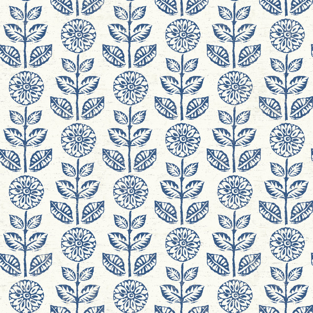 Chesapeake Dolly Navy Floral Wallpaper Kindred Covers about 56.4 square feet United States Prepasted 20.5-in repeat, straight match 20.5-in by 33-ft long roll - My Fabric Connection - Chesapeake Dolly Navy Floral Wallpaper Kindred Covers about 56.4 square feet United States Prepasted 20.5-in repeat, straight match 20.5-in by 33-ft long roll - My Fabric Connection -